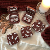 Estuche para lentes de contacto color vino tinto con diseño de nicho INS