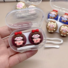 Estuche texturizado para lentes de contacto de color