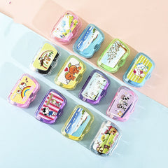 Estuche para lentes de contacto de colores con diseño de dibujos animados