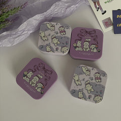 Estuche para lentes de contacto de color con diseño morado de Girl Love