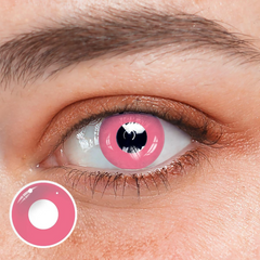 Lentes de contacto de color rosa con bloques violeta empolvados para cosplay