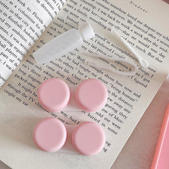 Estuche para lentes de contacto de colores con diseño de celosía