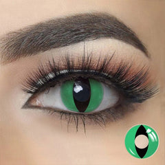 Lentes de contacto de color verde ojo de gato para cosplay