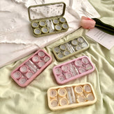 Estuche para lentes de contacto de colores con tulipanes triturados