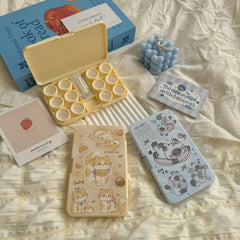 Estuche para lentes de contacto de colores Fluffy Cat Tales