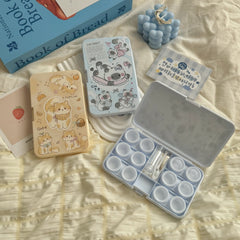 Estuche para lentes de contacto de colores Fluffy Cat Tales
