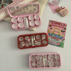 Estuche para lentes de contacto de colores Sweet Bunny Garden