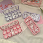 Estuche para lentes de contacto de colores "Verano con gatos"