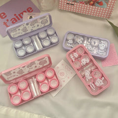 Estuche para lentes de contacto de colores "Verano con gatos"