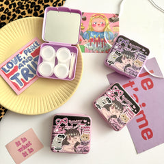 Estuche para lentes de contacto de colores Cool Girl