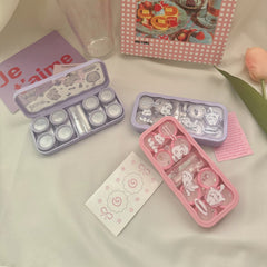 Estuche para lentes de contacto de colores "Verano con gatos"