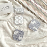 Estuche para lentes de contacto de colores con diseño de pez a rayas de caramelo