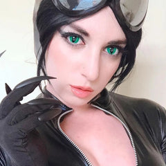Lentes de contacto de color verde ojo de gato para cosplay