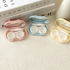 Estuche para lentes de contacto de color Dainty Dot Ribbon
