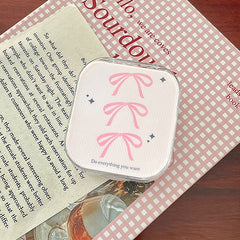 Estuche para lentes de contacto de colores con lazo y conejos Ins Style