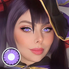 Lentes de contacto de color morado con prescripción de Lucifer's Eye para cosplay