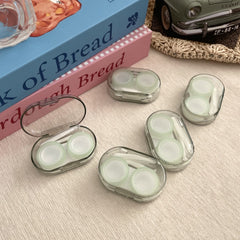 Estuche portátil sencillo para lentes de contacto de colores