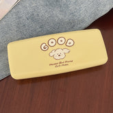 Estuche para lentes de contacto de colores grueso con diseño de cachorro