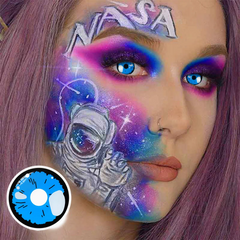 Lentes de contacto de color azul lobelia negro para cosplay