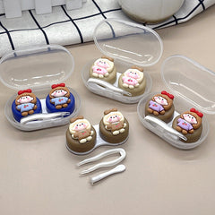 Estuche texturizado para lentes de contacto de color