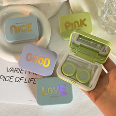 Estuche para lentes de contacto de color con diseño bronceador