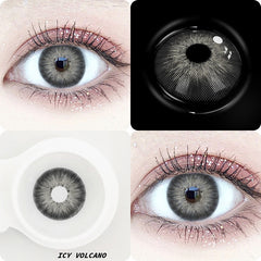 Lentes de contacto de color con prescripción gris volcán helado de la Amazonia