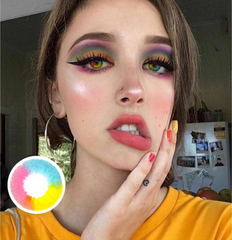 Lentes de contacto multicolores de Halloween Rainbow