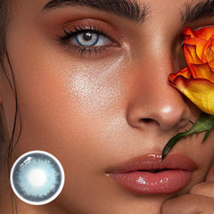 Lentes de contacto de color azul lago cisne Aine con prescripción