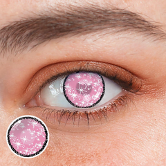 Lentes de contacto de color rosa coral para cosplay