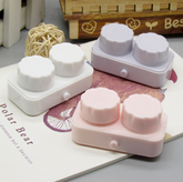 Estuche para lentes de contacto de colores multicolor con limpieza eléctrica