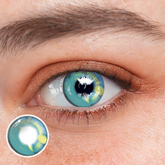Lentes de contacto de color verde con prescripción de anime para cosplay