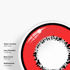 Lentes de contacto de color rojo con prescripción de Cosplay Element