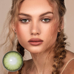 Lentes de contacto de color verde amanecer