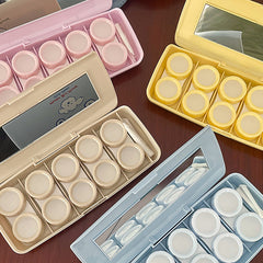 Estuche para lentes de contacto de colores grueso con diseño de cachorro