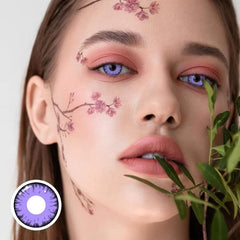 Lentes de contacto de color morado con prescripción de Lucifer's Eye para cosplay