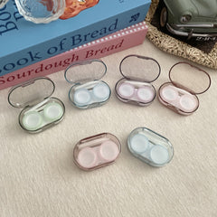 Estuche portátil sencillo para lentes de contacto de colores