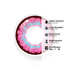 Lentes de contacto de color rosa Cosplay Pink love