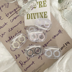 Estuche transparente y sencillo para lentes de contacto de colores