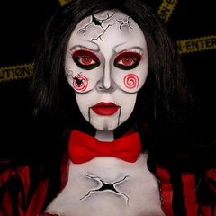 Lentes de contacto de color negro con diseño de telaraña de Halloween