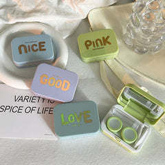 Estuche para lentes de contacto de color con diseño bronceador