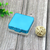 Estuche para lentes de contacto de colores multicolor cuadrado galvanizado