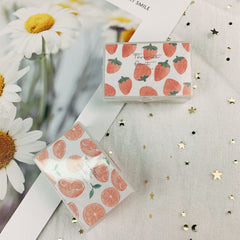 Estuche para lentes de contacto de colores con dibujos de frutas