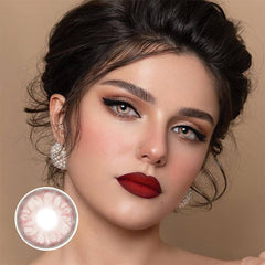 Lentes de contacto de color rosa gema