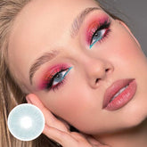 Lentes de contacto de color azul mate