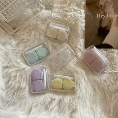 Estuche para lentes de contacto de colores transparentes y sencillos tipo pez INS