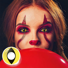 Lentes de contacto de color con prescripción de ojos de gato amarillos para Halloween