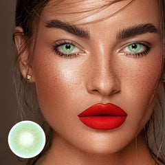 Lentes de contacto de color verde claro con prescripción médica Perla