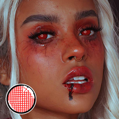 Lentes de contacto de color de malla Manson roja para cosplay