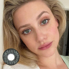 Lentes de contacto de color gris lima y vodka cóctel