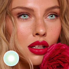 Lentes de contacto de color azul claro polar con prescripción médica